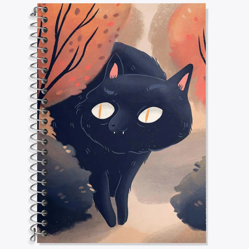 دفتر زبان 50 برگ خندالو مدل سه خط طرح گربه حیوانات بامزه کد 21070