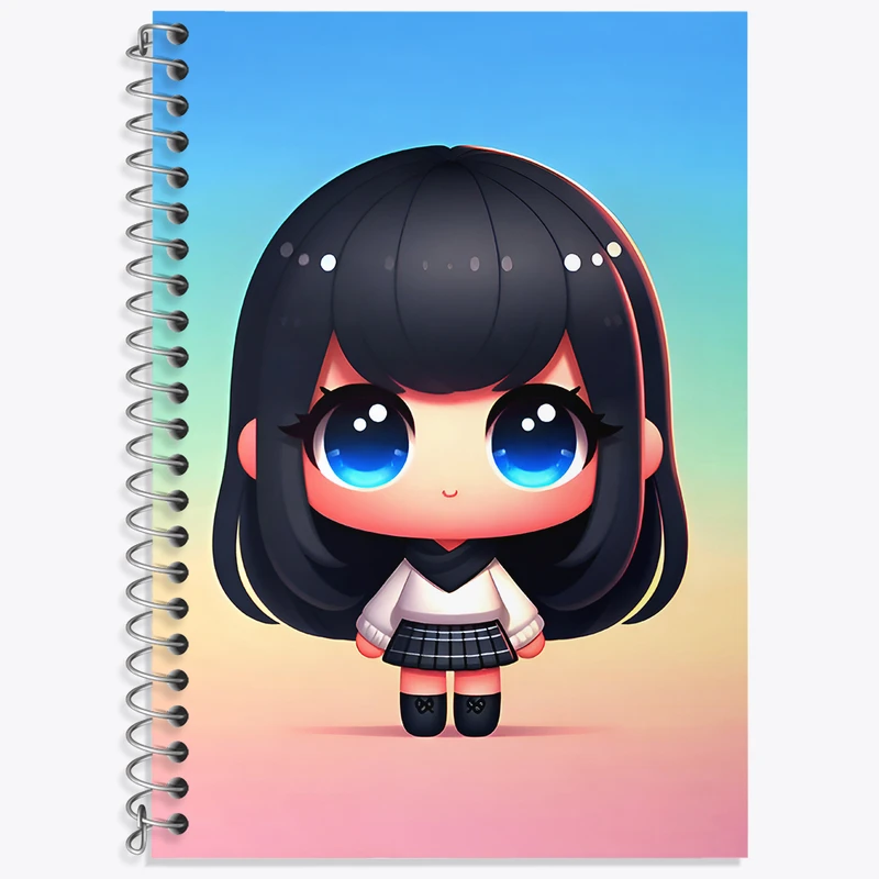 دفتر زبان 50 برگ خندالو مدل سه خط طرح دخترانه کیوت کد N5976