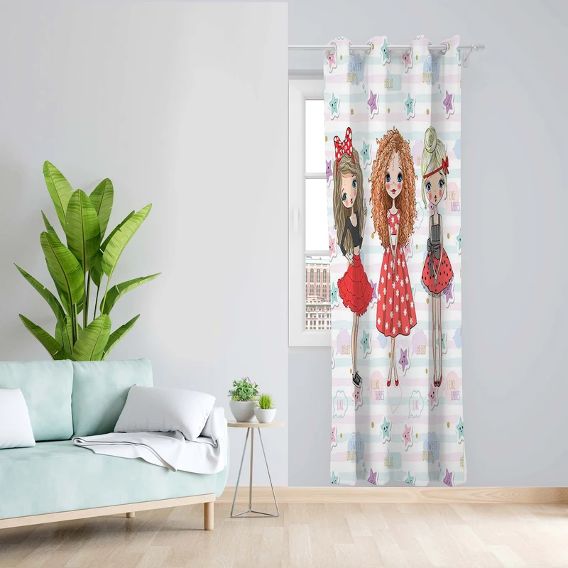 پرده طرح کودک مدل مخمل پانچی کد 5269 z سایز 140x200 سانتی متر