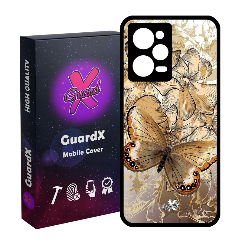 کاور گارد ایکس طرح پروانه مدل Glass10272 مناسب برای گوشی موبایل شیائومی Redmi Note 12 Pro 5G/Poco X5 Pro 5G/Note 12 Pro Pro speed
