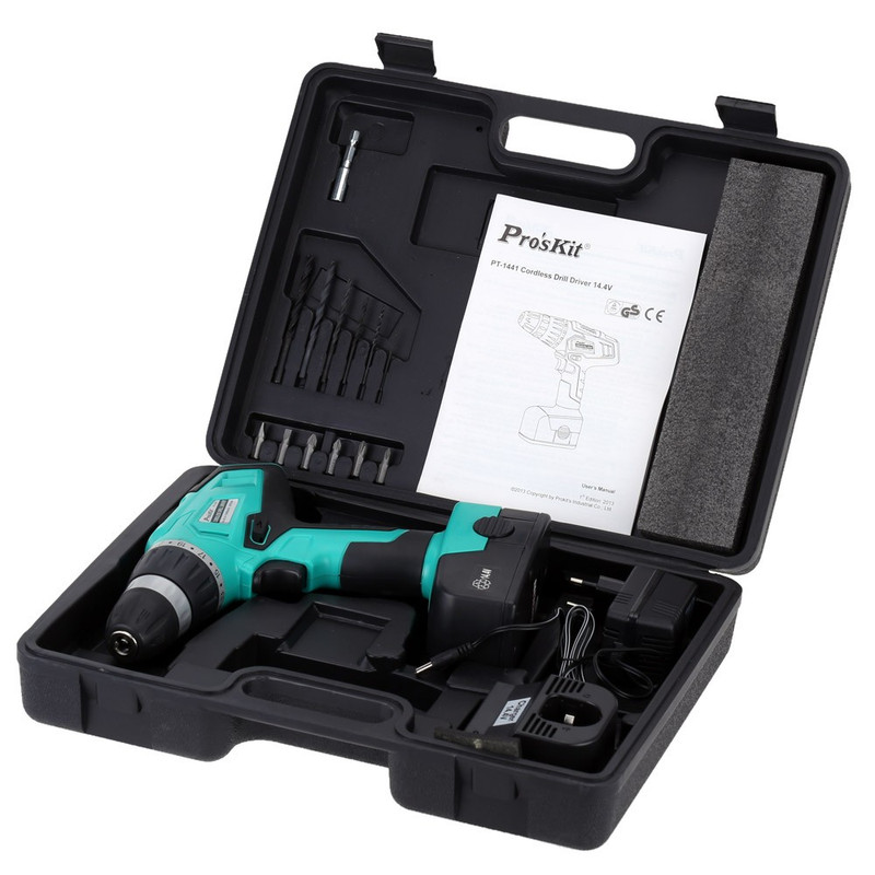 دریل پیچ گوشتی چکشی شارژی پروسکیت مدل PT-1441F