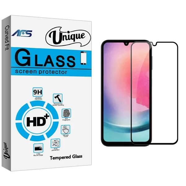 محافظ صفحه نمایش شیشه ای ای اف اس مدل Unique مناسب برای گوشی موبایل سامسونگ Galaxy A24