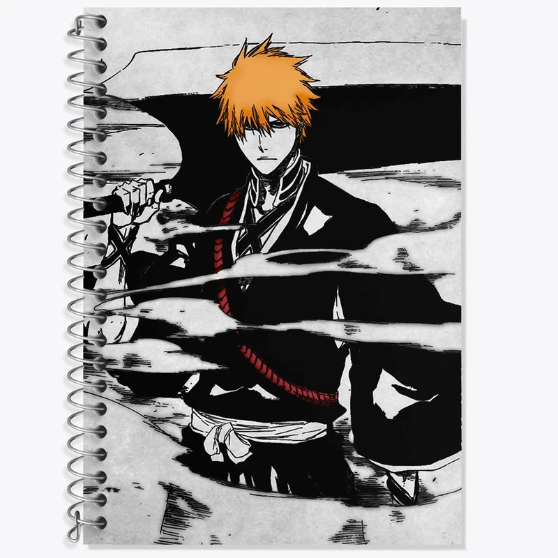 دفتر زبان 50 برگ خندالو مدل سه خط طرح ایچیگو انیمه بلیچ Bleach کد 12029