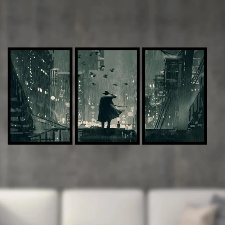 تابلو مدل شب های بارانی کد TA9428 مجموعه سه عددی