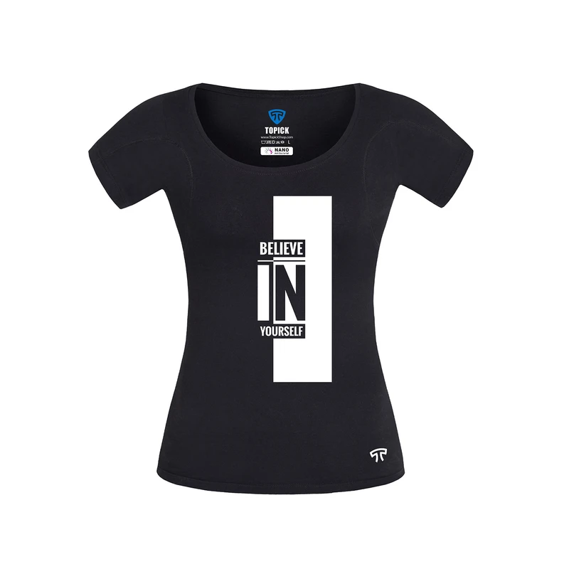 تیشرت  آستین کوتاه زنانه تاپیک مدل believe