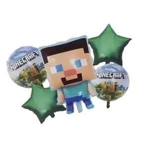 بادکنک فویلی مدل ماین کرافت کد Minecraft5pcB1 مجموعه 5 عددی