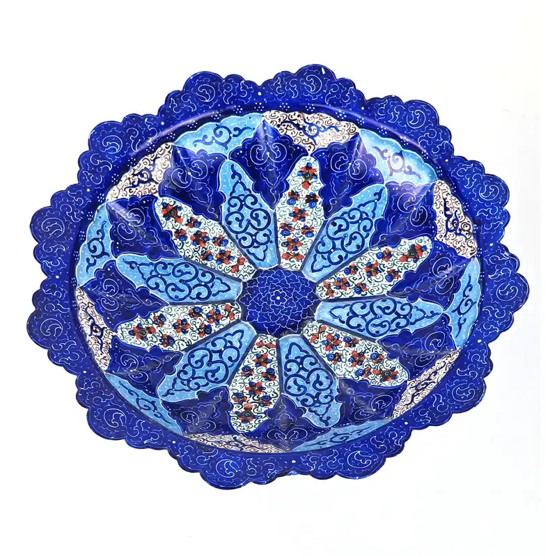 شیرینی خوری میناکاری مسی طرح گرد مدل sh25