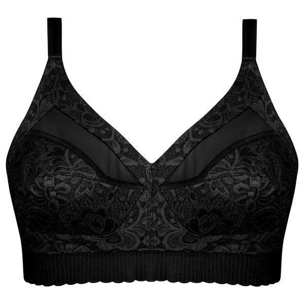 سوتین زنانه ماییلدا مدل دانتل پروانه کش پهن بدون فنر کد 5058 رنگ مشکی