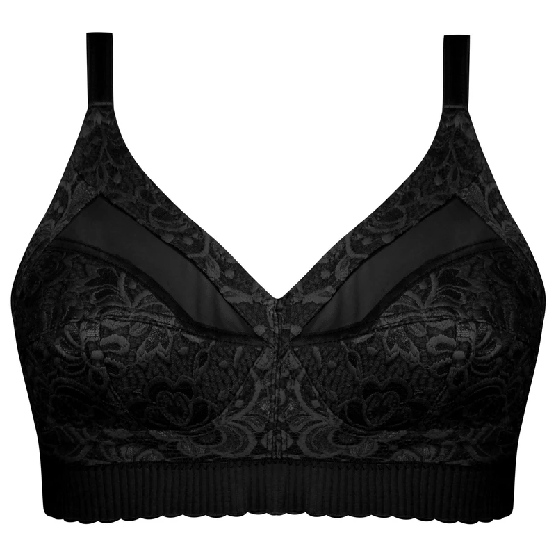 سوتین زنانه ماییلدا مدل دانتل پروانه کش پهن بدون فنر کد 5058