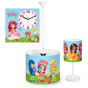 لوستر کودک مدل دختر توت فرنگی کد SC-R-2151 به همراه آباژور و ساعت