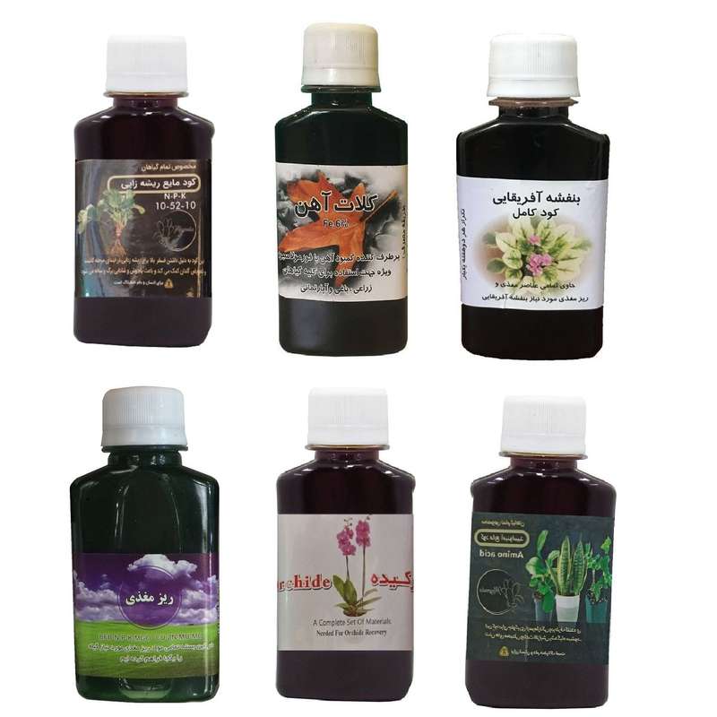 کود مایع فسفر ریشه زایی 10-52-10 و کلات آهن و بنفشه آفریقایی و ریز مغذی و ارکیده و امینو اسید مدل life drope حجم 120 میلی لیتر