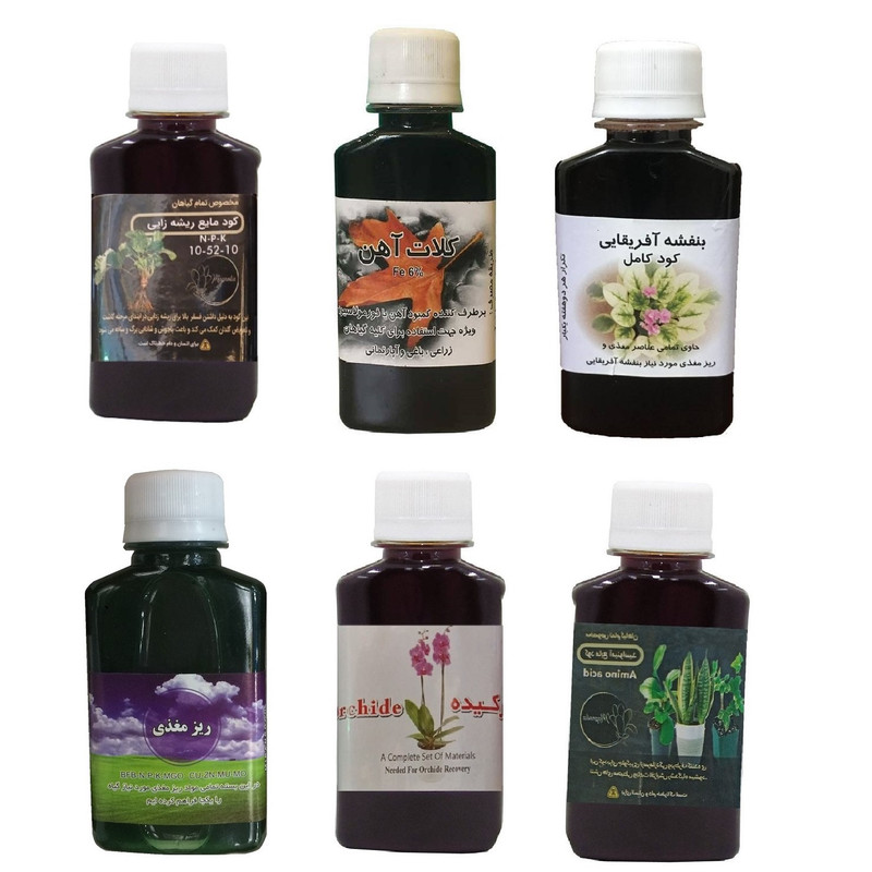 کود مایع فسفر ریشه زایی 10-52-10 و کلات آهن و بنفشه آفریقایی و ریز مغذی و ارکیده و امینو اسید مدل life drope حجم 120 میلی لیتر