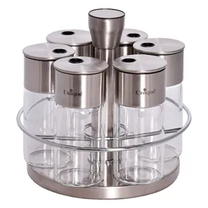 ست جا ادویه 6 پارچه یونیک کد 1620 به همراه استند 