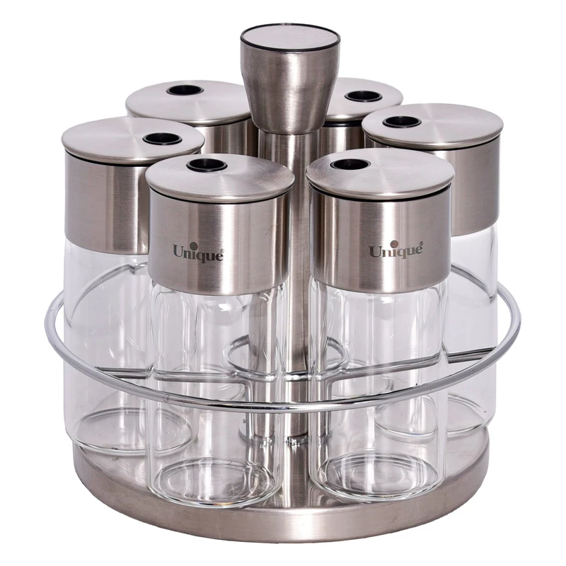 ست جا ادویه 6 پارچه یونیک کد 1620 به همراه استند 