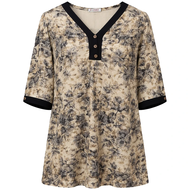 بلوز آستین کوتاه یقه هفت زنانه مدل جورجیا کد 10