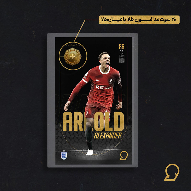طلا گرمی 18 عیار سوت مدل ARNOLD طرح کارت فوتبالی 2025 کد SO10010  
