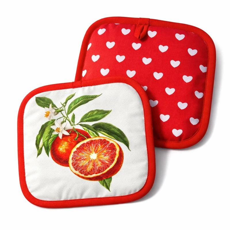 دستگیره آشپزخانه طرح پرتقال خونی و قلب بسته 2 عددی