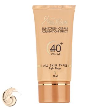 کرم پودر مدیسان مدل For All Skin SPF40 Light Beige حجم بژ روشن میلی لیتر