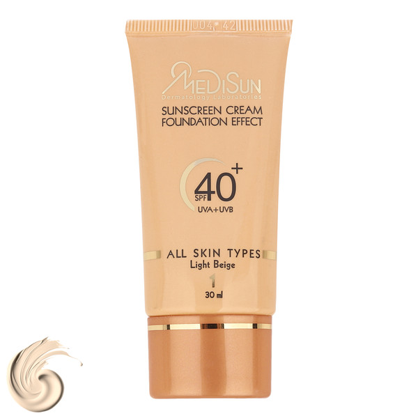 کرم پودر مدیسان مدل For All Skin SPF40 Light Beige حجم بژ روشن میلی لیتر