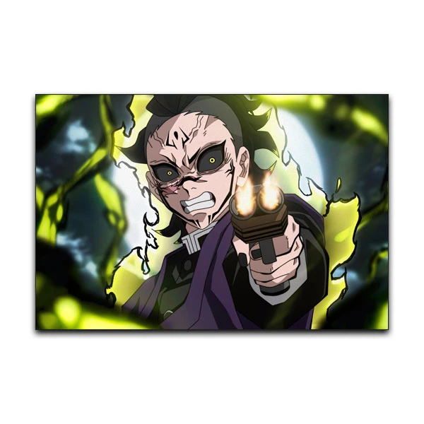تابلو شاسی گوفی مدل والپیپر گنیا دیمن اسلیر انیمه شیطان کش طرح Genya Demon Slayer Anime کد GUN45