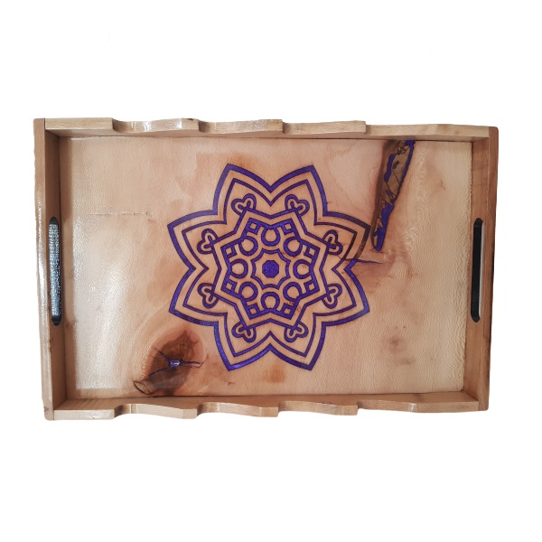 سینی چوبی طرح گل کد 006