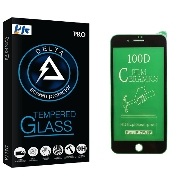 محافظ صفحه نمایش سرامیکی پی کی مدل Delta Glass مناسب برای گوشی موبایل اپل iPhone 8 Plus
