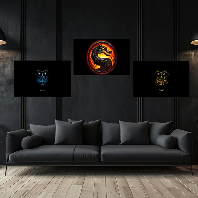 تابلو بکلیت طرح مورتال کمبت اسکورپیون  و  ساب زیرو مدل B-bu3758 مجموعه 3 عددی