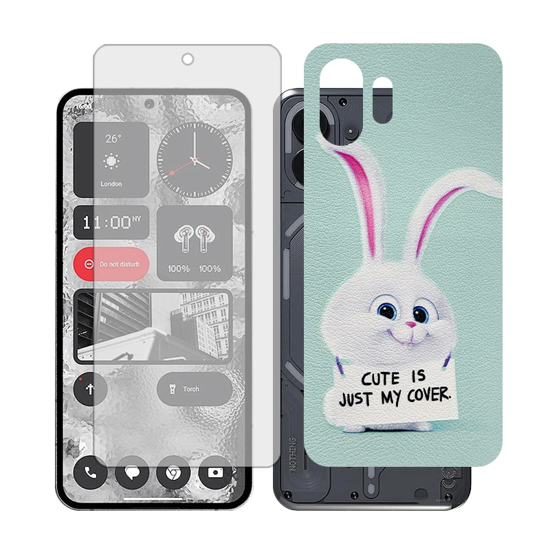 محافظ صفحه نمایش شفاف گلس مدل Together مناسب برای گوشی موبایل ناتینگ Phone 2 به همراه برچسب پوششی پشت گوشی 