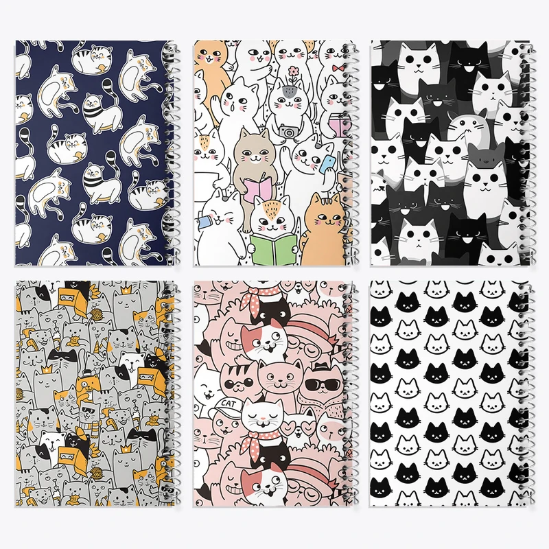 دفتر نقاشی 50 برگ خندالو طرح گربه (Cat) کد 115 مجموعه 6 عددی