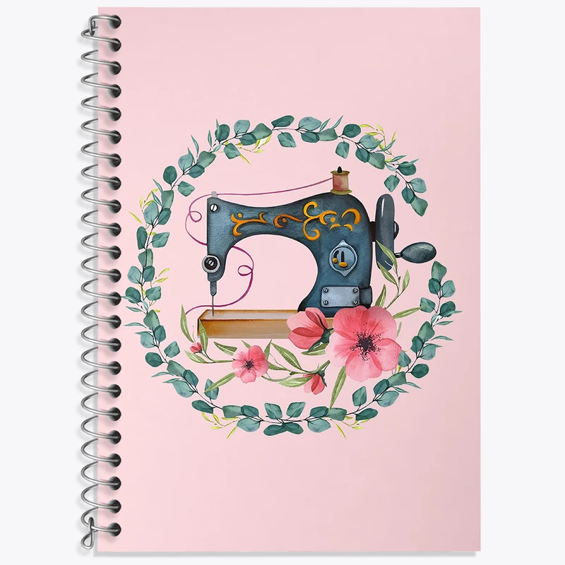 دفتر زبان 50 برگ خندالو مدل سه خط طرح چرخ خیاطی کد N2024