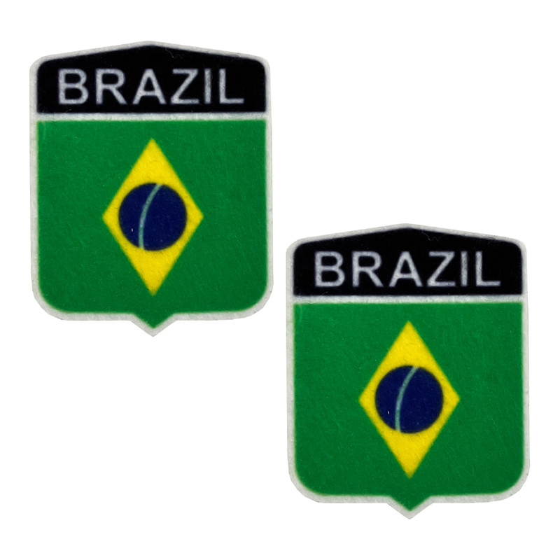 استیکر پارچه و لباس مدل تیمی طرح برزیل بسته 2 عددی