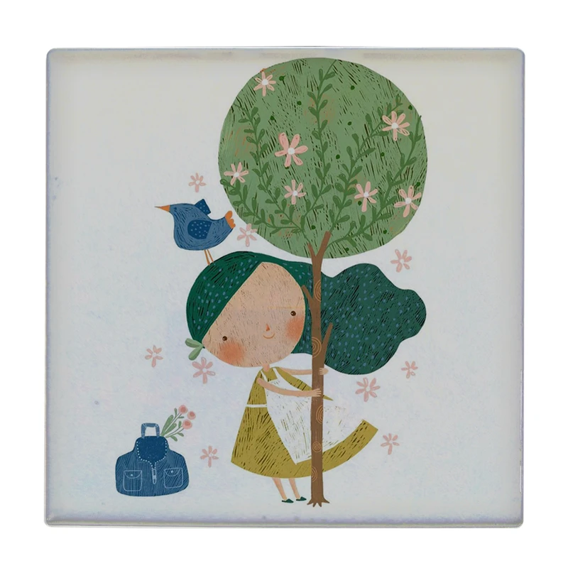 زیر لیوانی طرح دختر و درخت کد    2929486_185