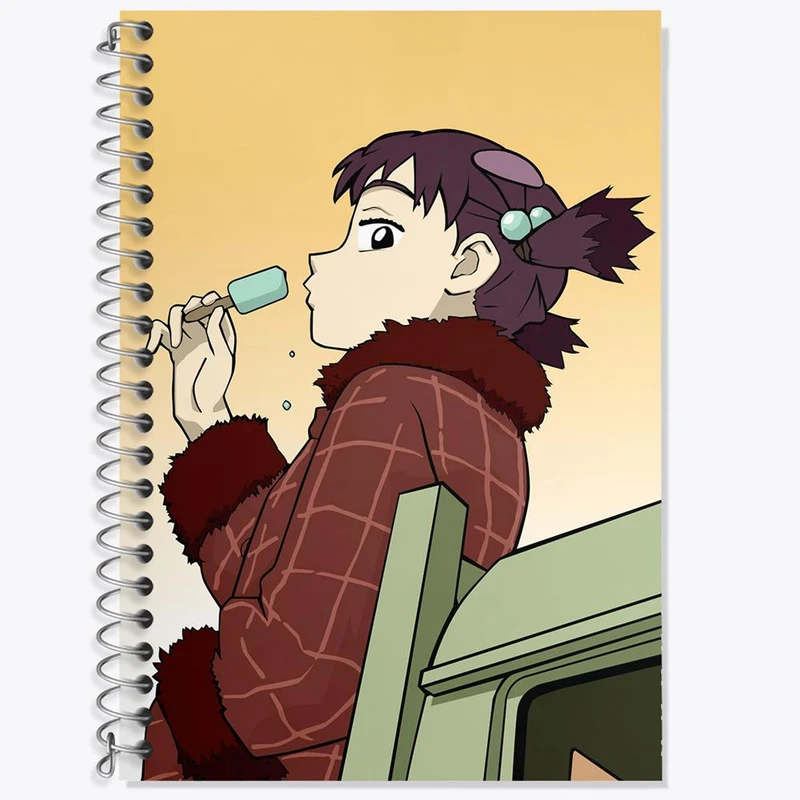 دفتر زبان 50 برگ خندالو مدل سه خط طرح نیناموری انیمه فولی کولی Fooly Cooly کد 23547