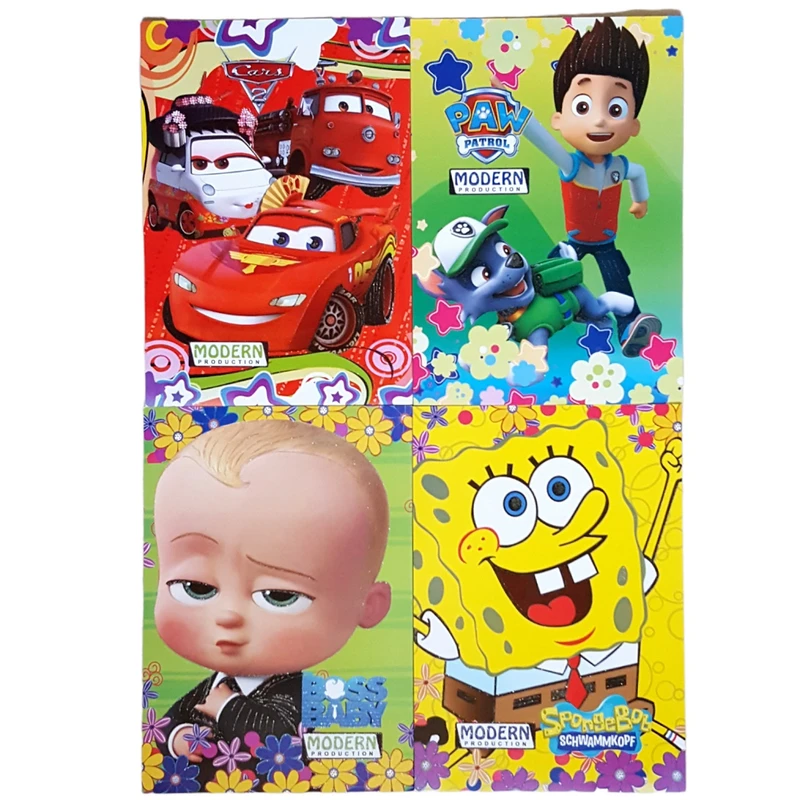 دفتر مشق 50 برگ مدرن مدل فانتزی کارتونی کد WALT129 مجموعه 4 عددی