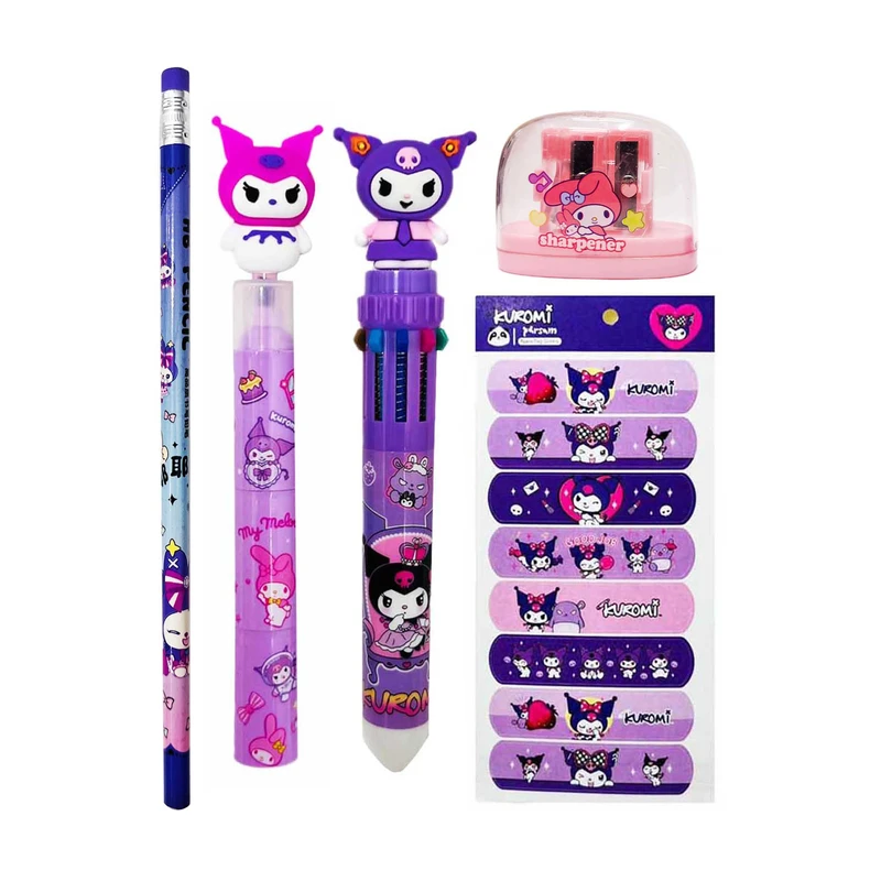 بسته لوازم تحریر مدل کرومی ملودی فانتزی مجموعه 5 عددی