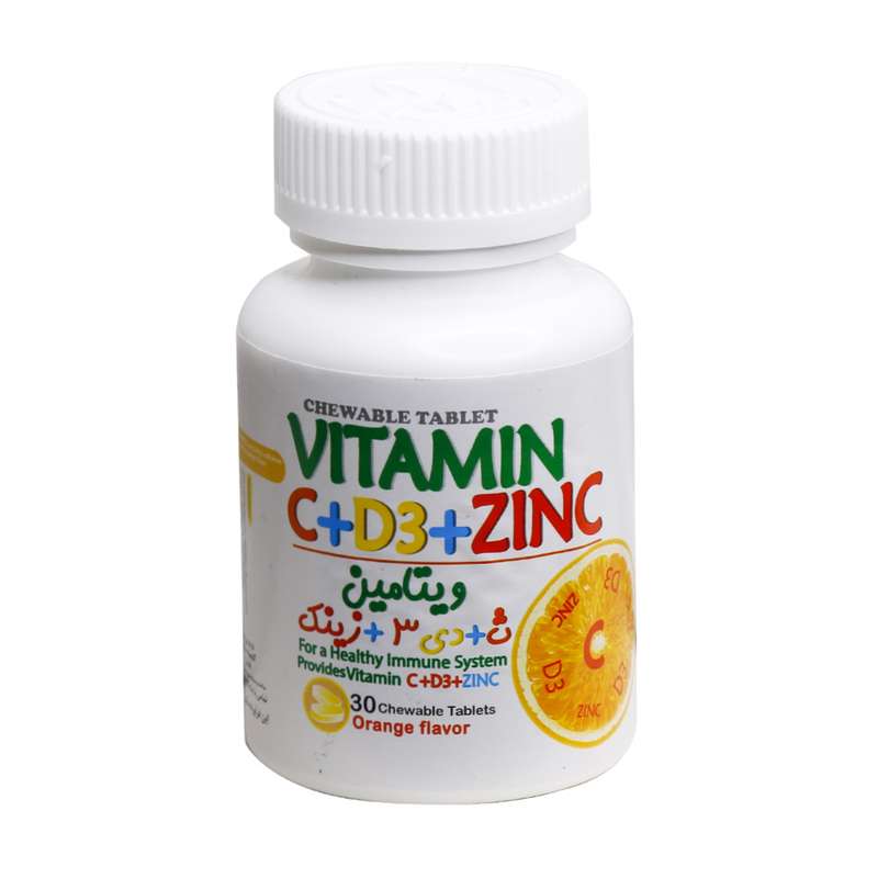 قرص جویدنی ویتامین C به همراه D3 و زینک تارا بسته 30 عددی