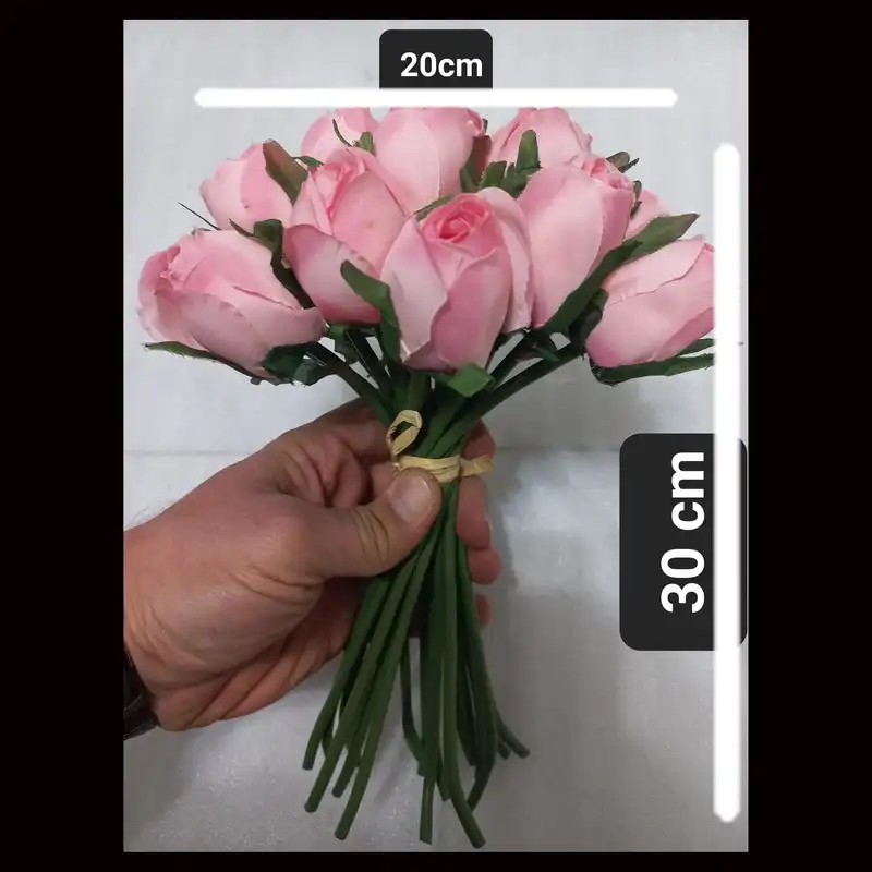 گل مصنوعی مدل رز غنچه مجموعه 18 عددی