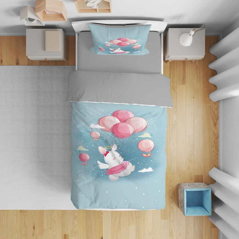 سرویس روتختی نوپه هوم مدل خرگوش کد T6037 تک نفره 5 تکه