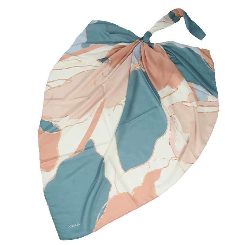 روسری زنانه آنالیا مدل نخی چهار فصل دور دوخت بهاری کد 2369 -1