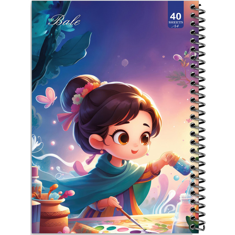 دفتر نقاشی 40 برگ انتشارات بله طرح دخترانه کد A4-K761
