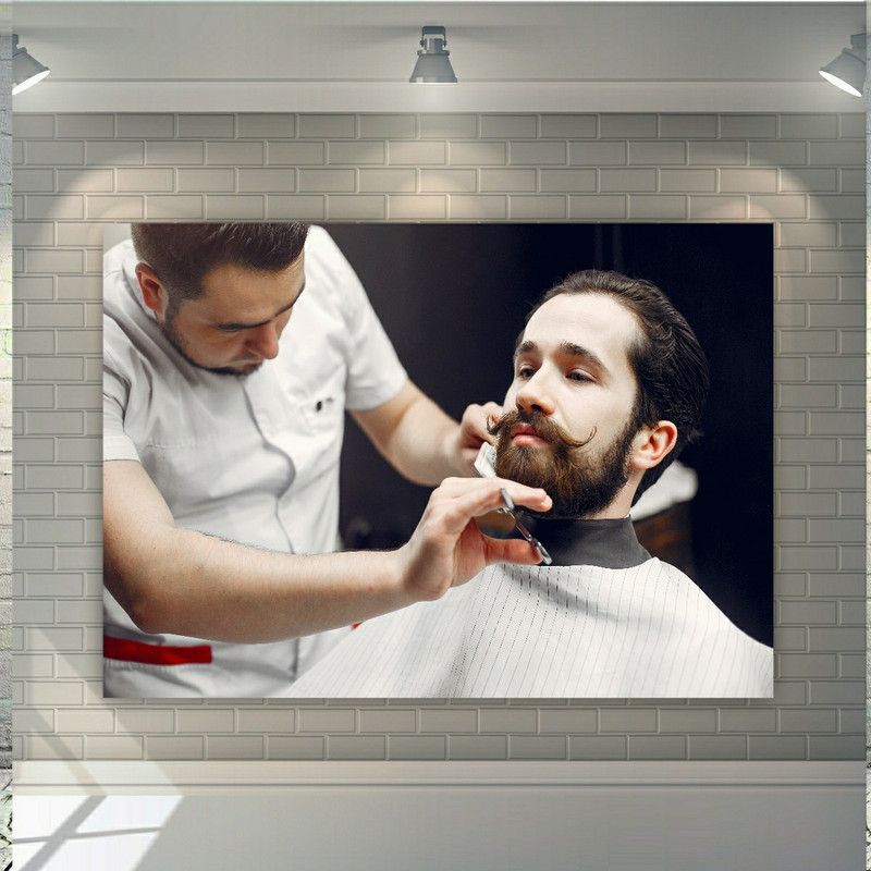 تابلو بوم طرح آرایشگاه مردانه مدل SDB1591