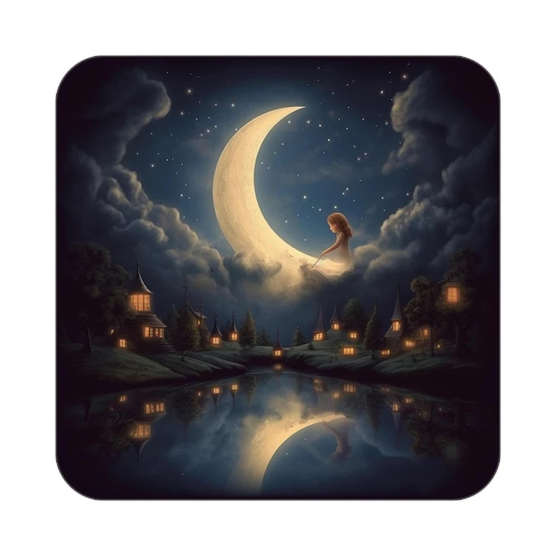 زیر لیوانی کاکتی طرح ماه و ستاره مدل mp53275