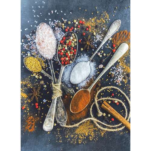 فرش ماشینی مدل آشپزخانه طرح فرشینه قاشق ادویه ای