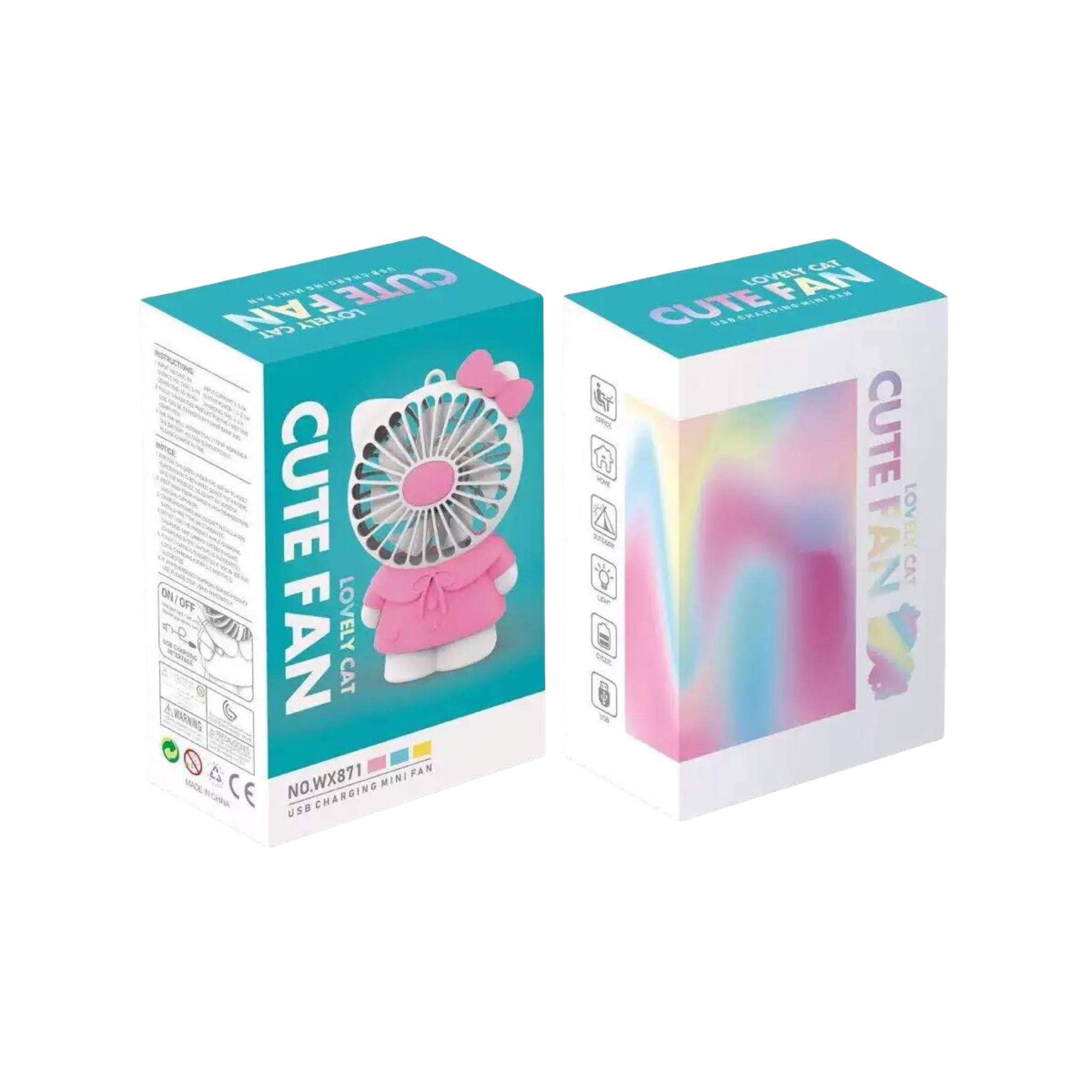 پنکه شارژی مدل WX871 CUTE FAN KITTY