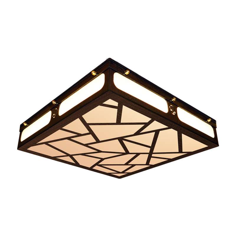 لوستر سقفی وودلایت طرح سنگی مربع