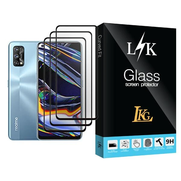 محافظ صفحه نمایش ال کا جی مدل LK Glass MIX003 مناسب برای گوشی موبایل ریلمی 7 Pro بسته سه عددی