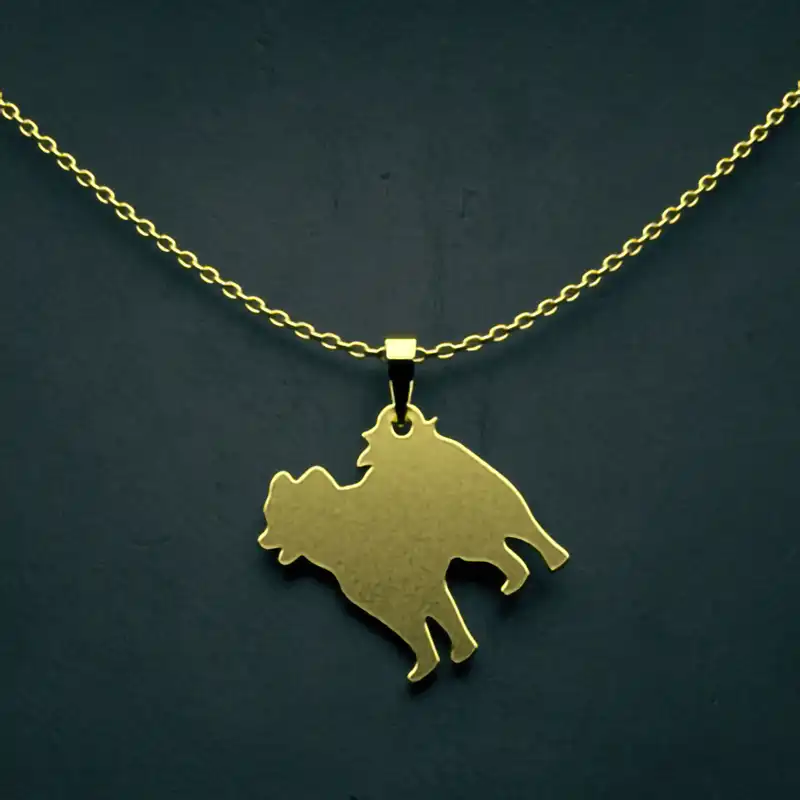 گردنبند طلا 18 عیار زنانه مدوپد مدل سگ کد J3-1-1266