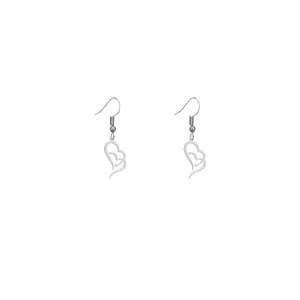 گوشواره نقره زنانه هایکا طرح قلب مدل n.ha368