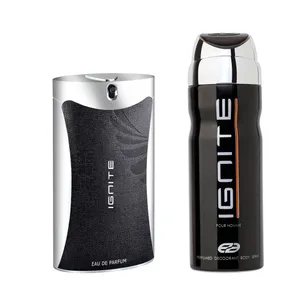 ادو تویلت مردانه عماد آرا مدل IGNITE حجم 75 میلی لیتر به همراه اسپری خوشبو کننده بدن مردانه عماد آرا مدل Ignite حجم 200 میلی لیتر