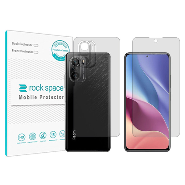 محافظ صفحه نمایش شفاف راک اسپیس مدل HyGEL مناسب برای گوشی موبایل شیائومی Redmi K40 Pro Plus به همراه محافظ پشت گوشی